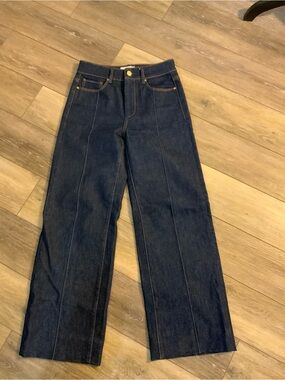 PAIGE Indigo High-Rise Wide-Leg Jeans